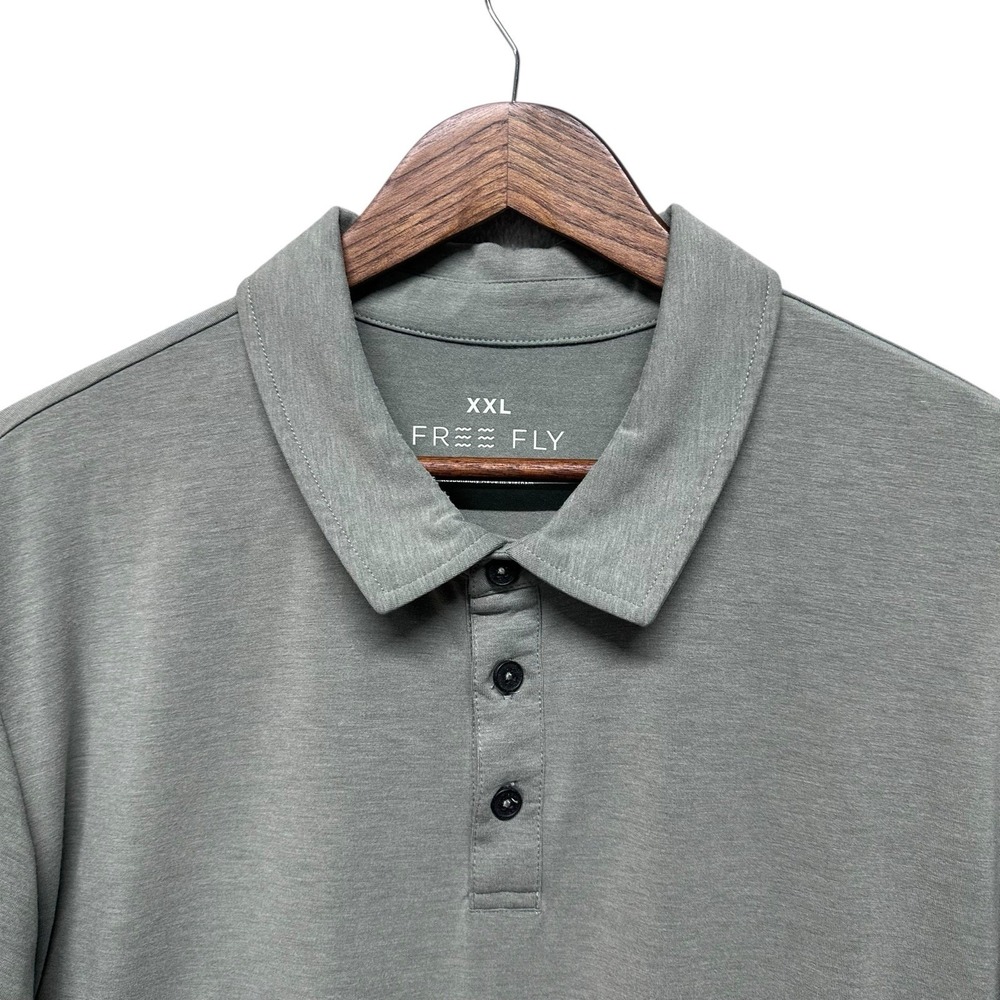 Free Fly Polo Shirt Mens Size XXL 2XL‎  Green Bamboo Performance Short Sleeve